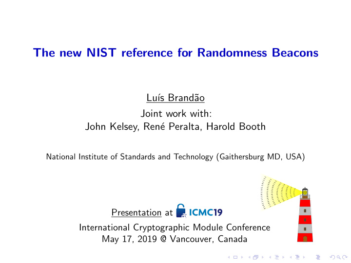 the new nist reference for randomness beacons