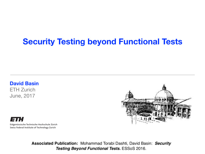 security testing beyond functional tests