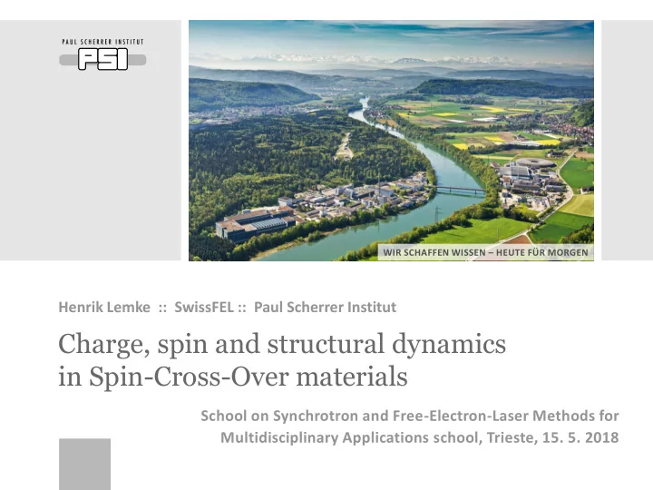 charge spin and structural dynamics