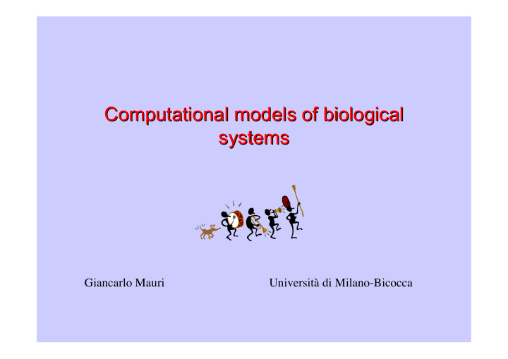 computational models of of biological biological