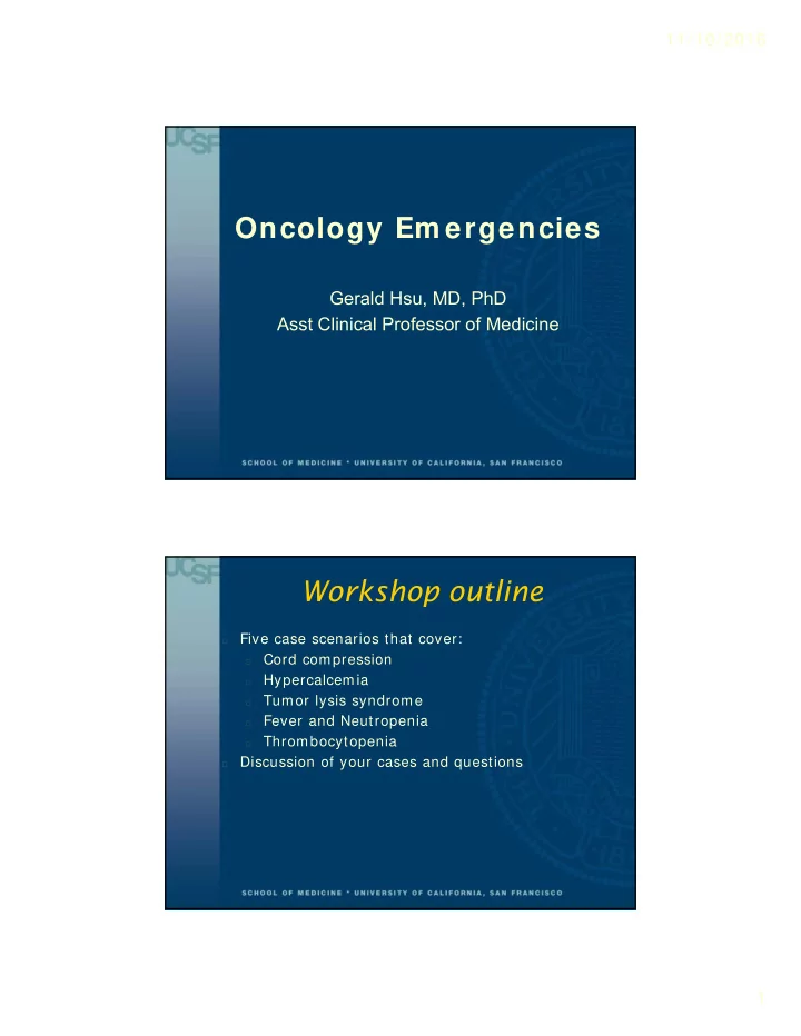 oncology em ergencies