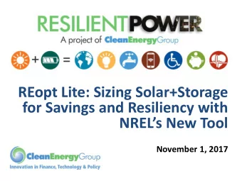 for Savings and Resiliency with  NRELs New Tool  November 1, 2017  Housekeeping  Use the red