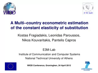A Multicountry econometric estimation  of the constant elasticity of substitution  Kostas