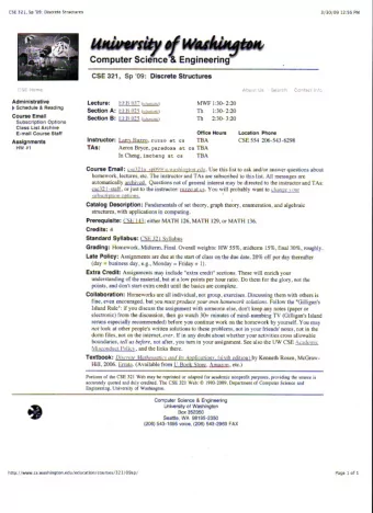 hWtM,  Computer  Scifncet Engineeringt'  '09: Discrete  CSE  321, Sp  Struclures  L L  .  ! ! .  :