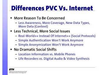 Differences PVC Vs. Internet ! More Reason To Be Concerned   Less Awareness, More Coverage, New