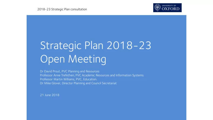 strategic plan 2018 23 open meeting
