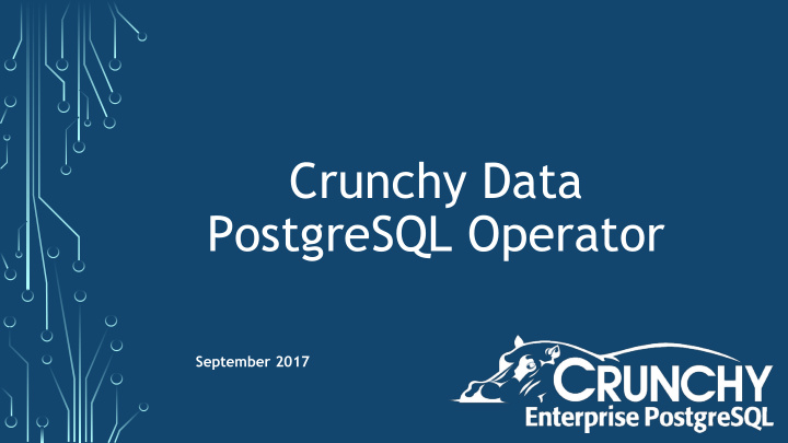 crunchy data postgresql operator