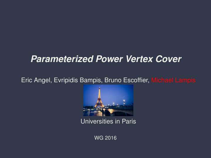 parameterized power vertex cover