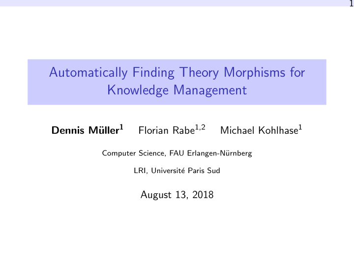 automatically finding theory morphisms for knowledge