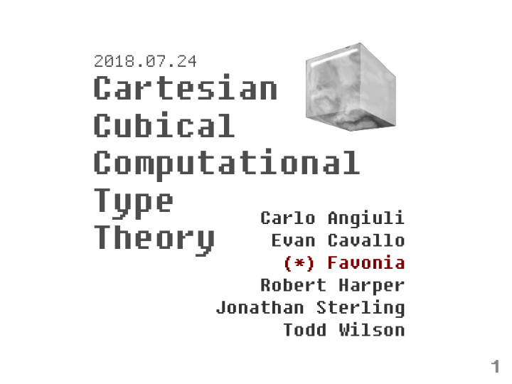 cartesian cubical computational type