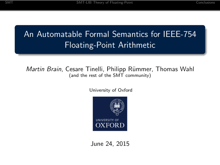 an automatable formal semantics for ieee 754 floating