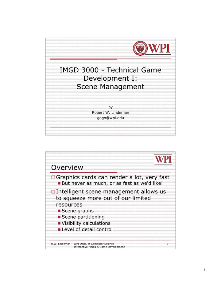 imgd 3000 technical game development i scene management