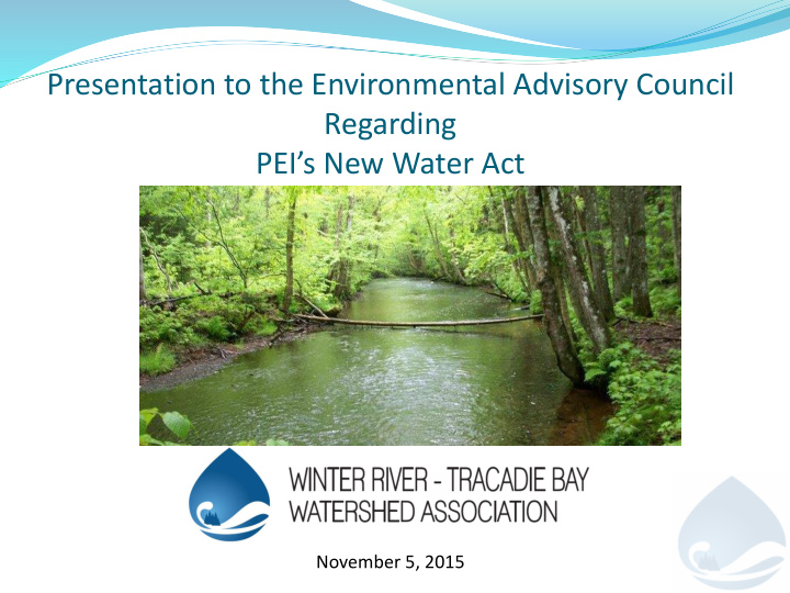 presentation to the environmental advisory council