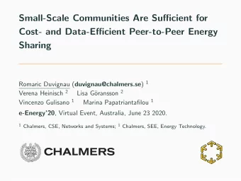 Small-Scale Communities Are Sufficient for  Cost- and Data-Efficient Peer-to-Peer Energy  Sharing