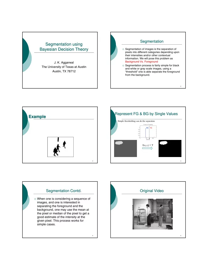 segmentation using segmentation using bayesian decision
