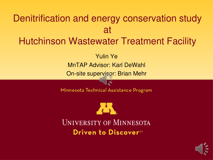 denitrification and energy conservation study