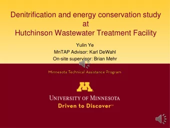 Denitrification and energy conservation study  at  Hutchinson Wastewater Treatment Facility  Yulin