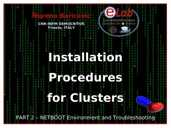 Installation  Installation  Procedures  Procedures  for Clusters  for Clusters  PART 2  NETBOOT