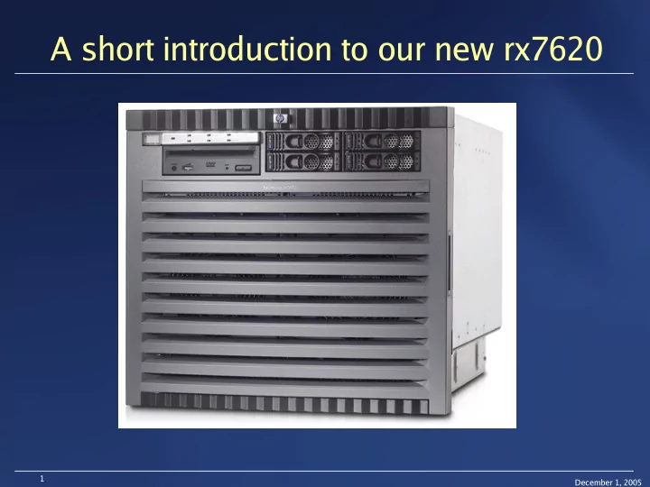 a short introduction to our new rx7620