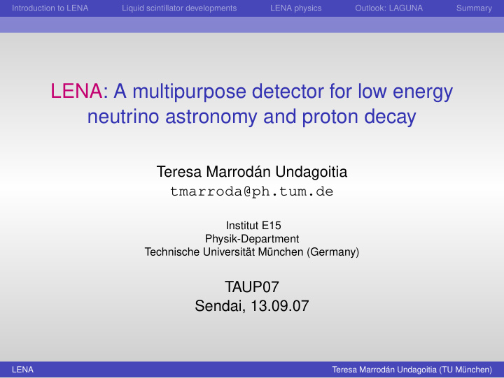 lena a multipurpose detector for low energy neutrino