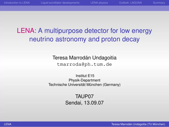 lena a multipurpose detector for low energy neutrino