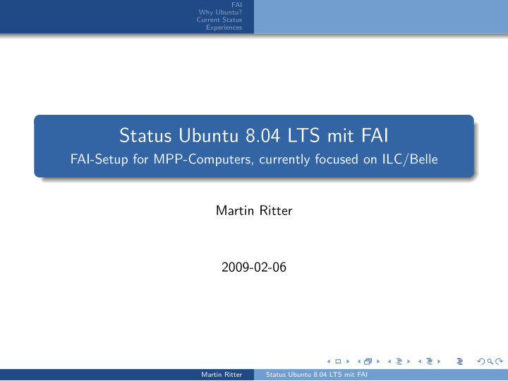 status ubuntu 8 04 lts mit fai
