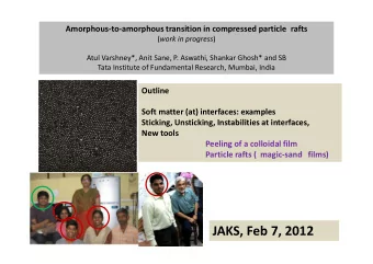 JAKS, Feb 7, 2012  Driven Dynamics of Detachment : Desorption to Delamination  (Paint Peeling in