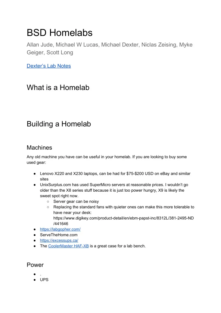 bsd homelabs
