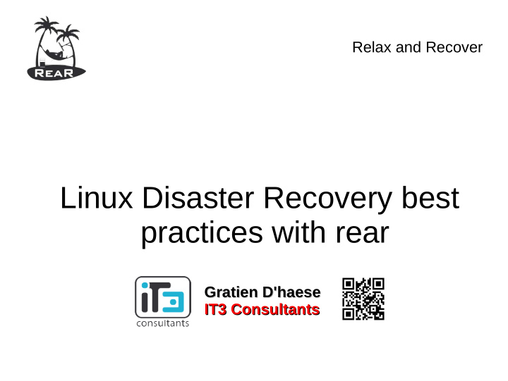 linux disaster recovery best practices with rear