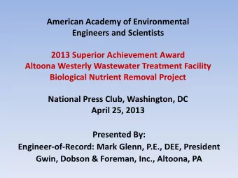 Upgraded Westerly WWTF  Westerly Treatment Facility  Originally constructed in 1952  Upgraded