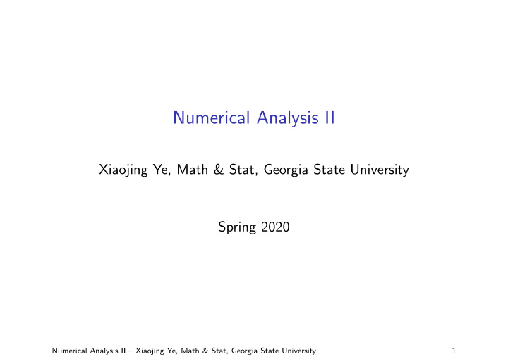 numerical analysis ii