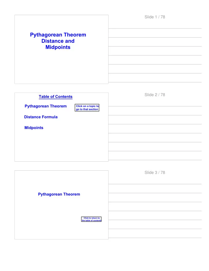 pythagorean theorem distance and