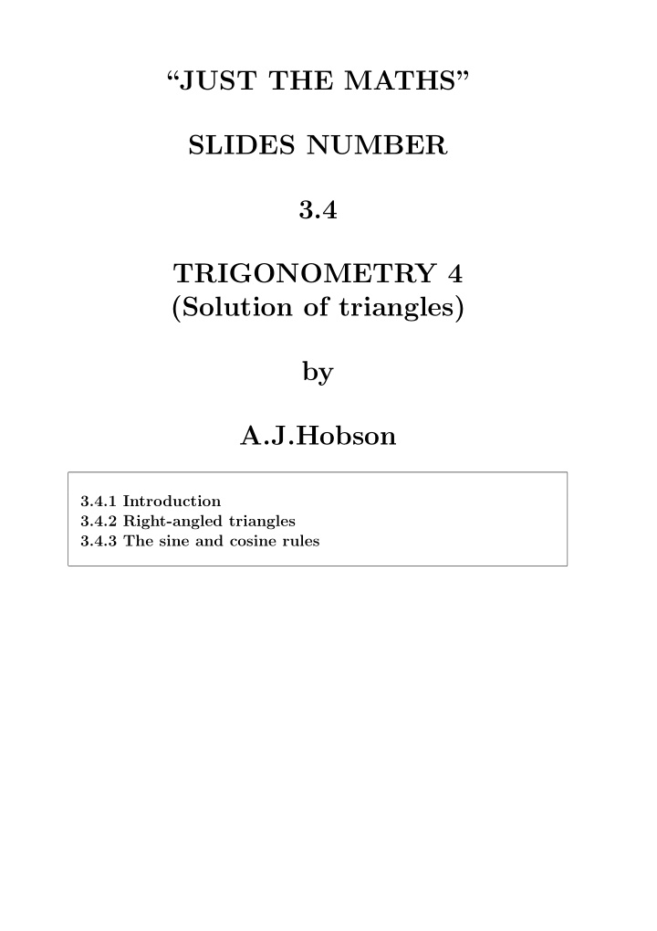 just the maths slides number 3 4 trigonometry 4 solution
