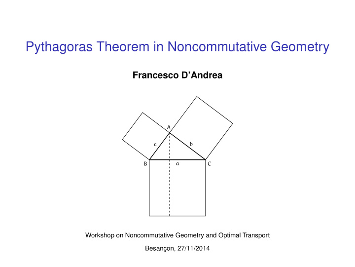 pythagoras theorem in noncommutative geometry