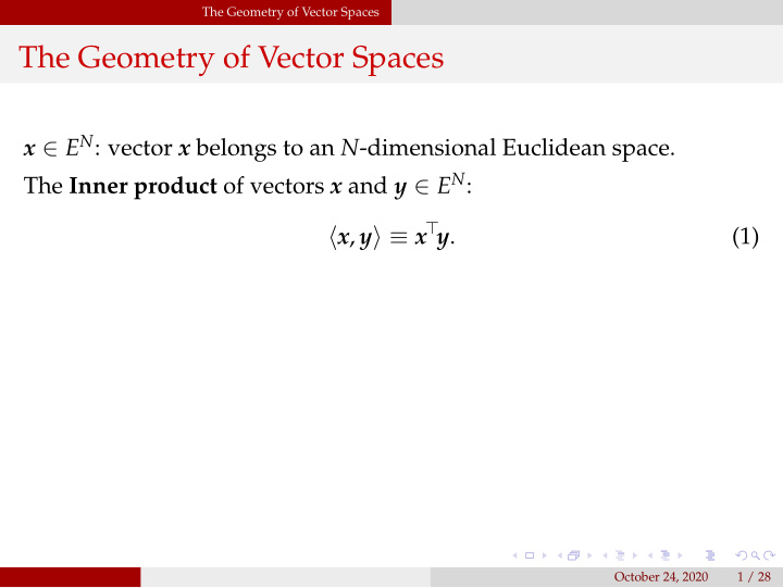 the geometry of vector spaces