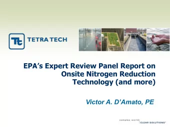 EPAs Expert Review Panel Report on  Onsite Nitrogen Reduction  Technology (and more) Victor A.