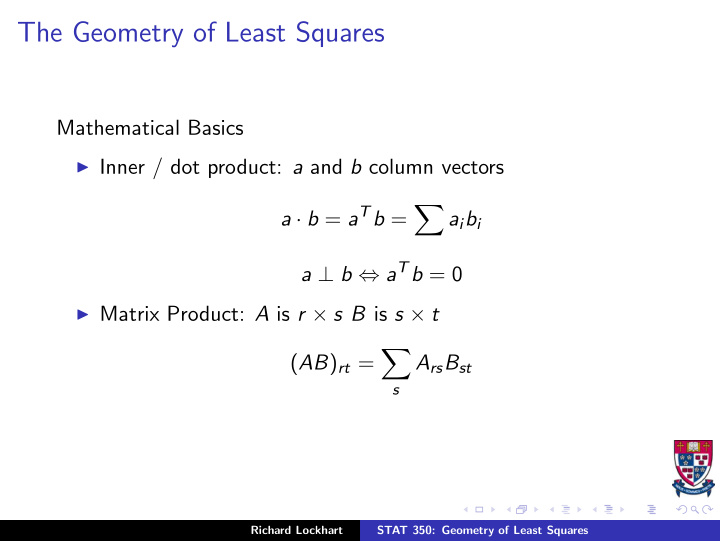 the geometry of least squares