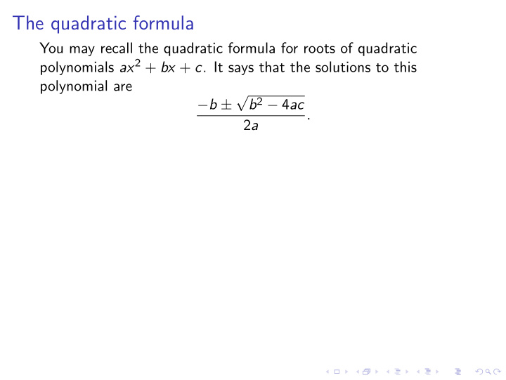 the quadratic formula