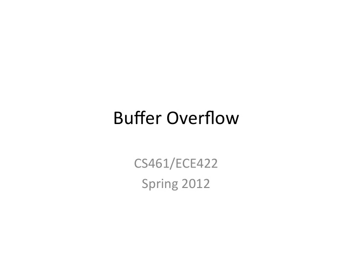 buffer overflow