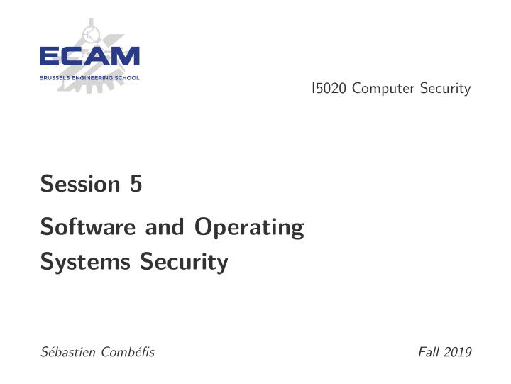 session 5 software and operating systems security