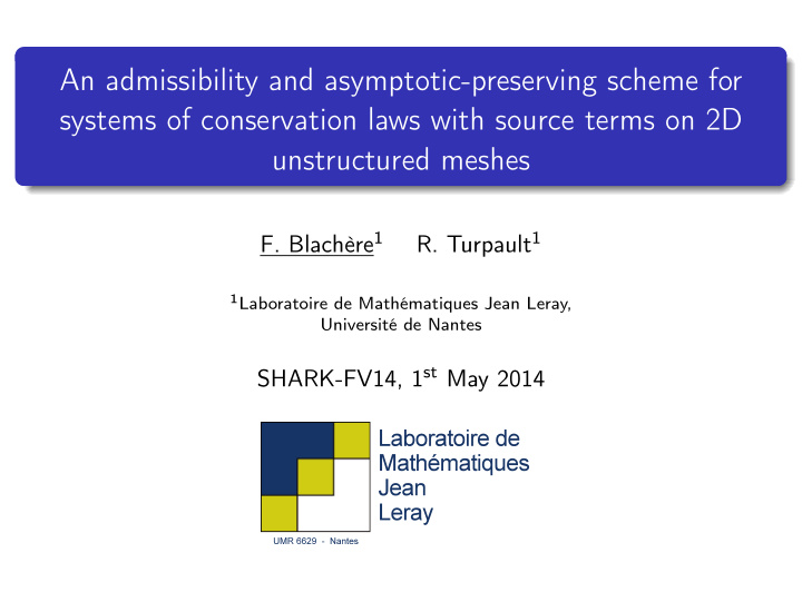 an admissibility and asymptotic preserving scheme for