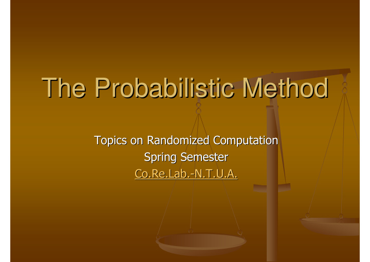 the probabilistic method the probabilistic method