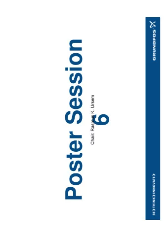 Poster Session  Chair: Rasmus K. Ursem  6  Towards a Method for Automatic Algorithm  Configuration:
