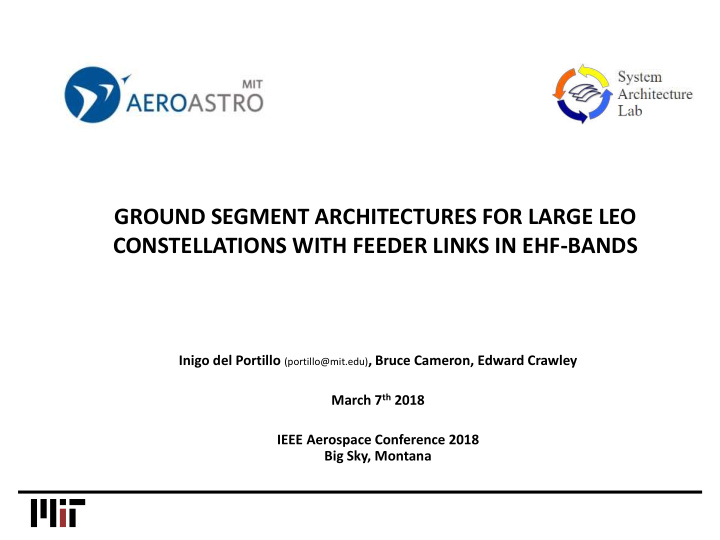 ground segment architectures for large leo constellations