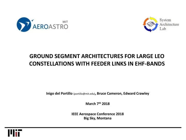 ground segment architectures for large leo constellations