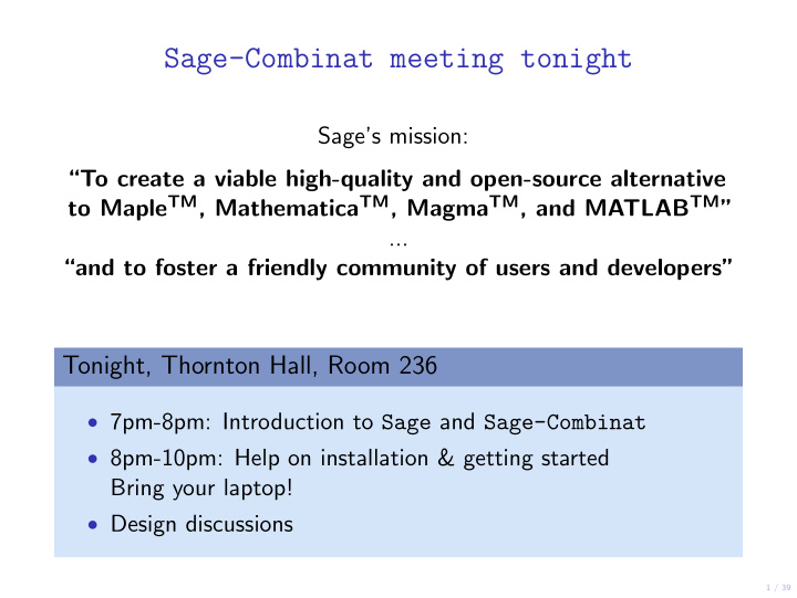 sage combinat meeting tonight
