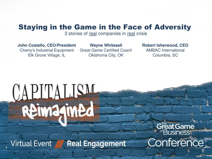 staying in the game in the face of adversity