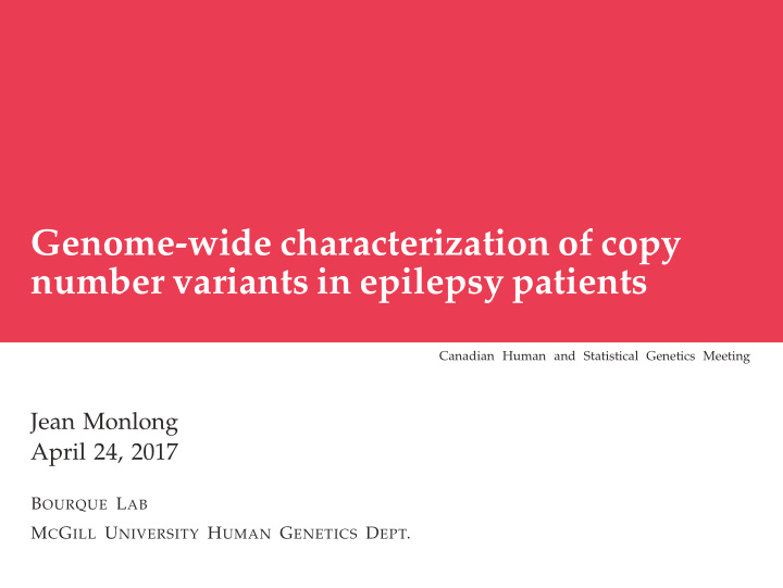 genome wide characterization of copy number variants in