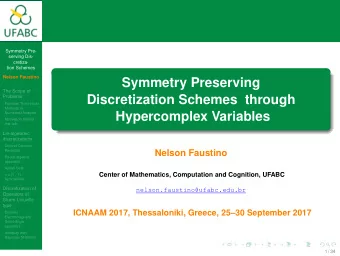 Symmetry Preserving  The Scope of  Problems  Discretization Schemes through  Function Theoretical