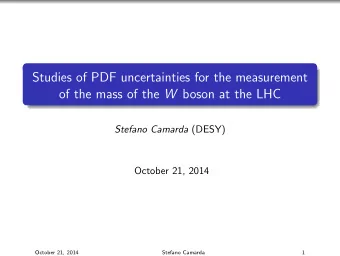 Studies of PDF uncertainties for the measurement of the mass of the W boson at the LHC Stefano